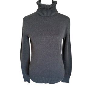 Lands' End black long sleeve turtleneck sweater women's size XS 2-4